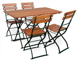 Classic ocker grün - Tisch 120x70 4x Stuhl