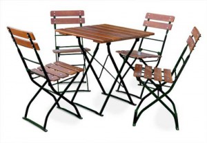Classic ocker grün - Tisch 70x70 cm 4x Stuhl