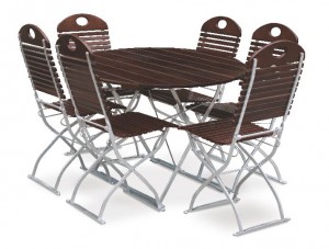 Exklusiv - Set Tisch Ø 6x Stuhl