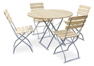 Natur - Set Tisch Ø 4x Stuhl