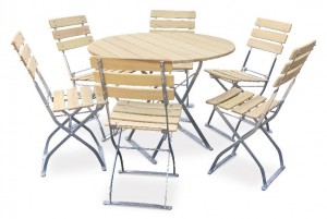 Natur - Set Tisch Ø 6x Stuhl